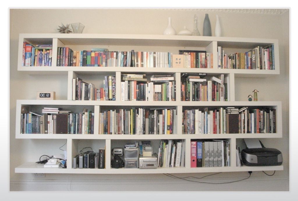 making wall bookshelves using kitchen cabinest