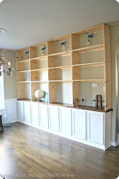 Popular Diy Built Ins Bookcase With Base Cabinets From The Big Box Store Pertaining To Bookcases With Cabinet Base (View 8 of 15)