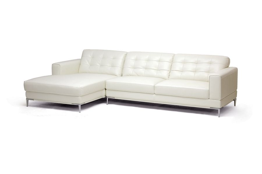 babbitt ivory leather modern sectional sofa