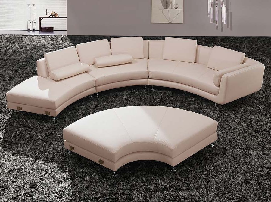 rounded back leather sofa