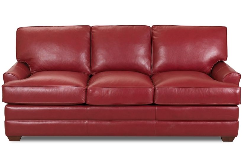 dark red leather sleeper sofa