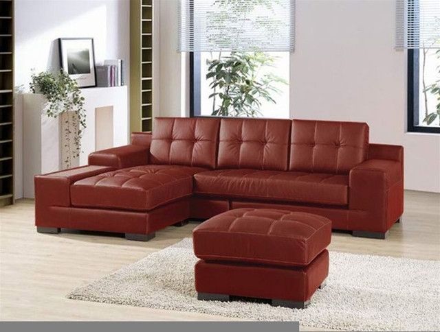 10 Ideas of Red Leather Sectionals with Chaise