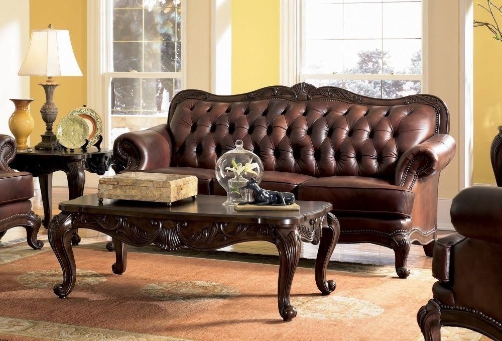 victorian leather sofa set