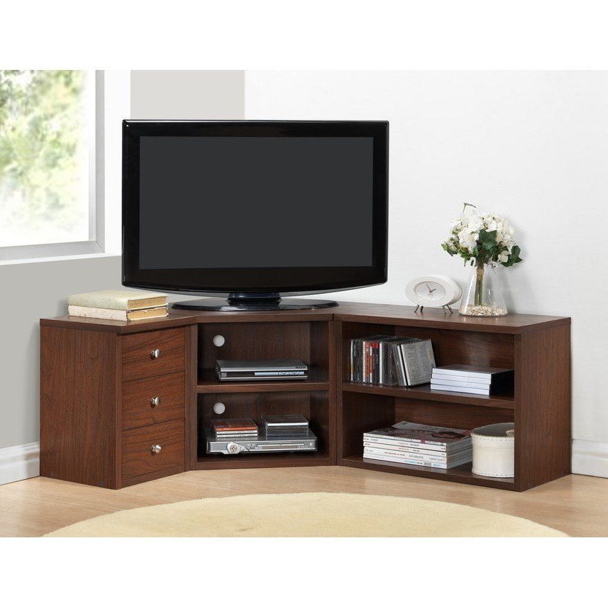 Most Recently Released Corner Tv Stand Wood Flat Screen Entertainment Center Media Console With Wooden Tv Stands For Flat Screens (View 8 of 20)