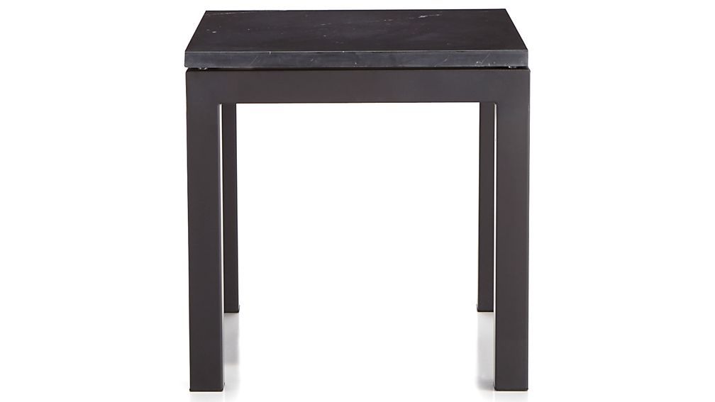 Widely Used Parsons Black Marble Top/ Dark Steel Base 20x24 End Table + Reviews With Parsons Black Marble Top & Elm Base 48x16 Console Tables (View 18 of 20)