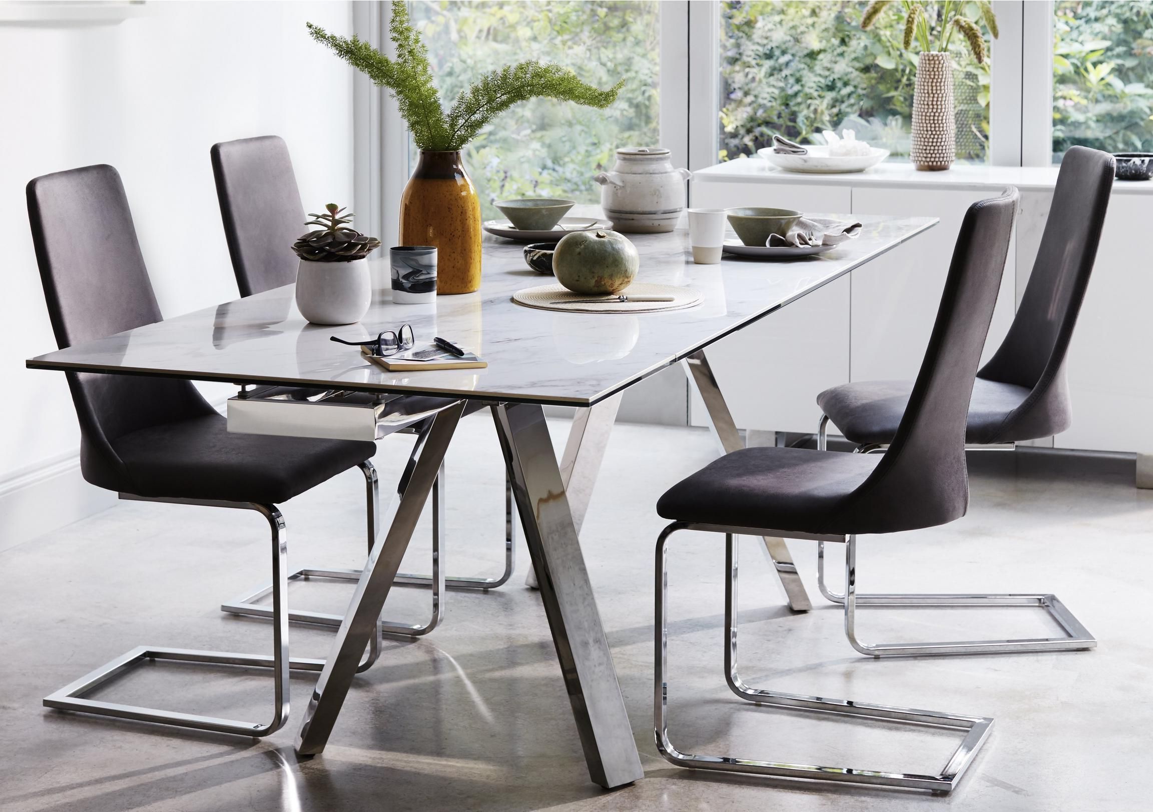 Glass Stainless Steel Dining Room Tables